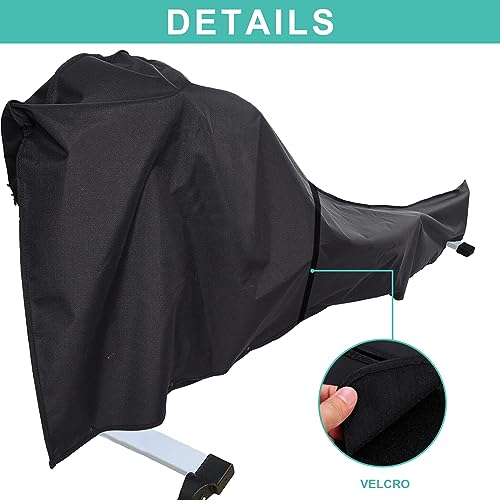 AXPQHL Cubierta de la MáQuina de Remo, Cubierta Protectora de la MáQuina de Remo Impermeable 600D Compatible con máquinas de Remo Concept 2 Modelo C y D, Negro, 105"(L) x 35"(H)