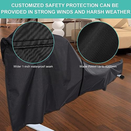 AXPQHL Cubierta de la MáQuina de Remo, Cubierta Protectora de la MáQuina de Remo Impermeable 600D Compatible con máquinas de Remo Concept 2 Modelo C y D, Negro, 105"(L) x 35"(H)