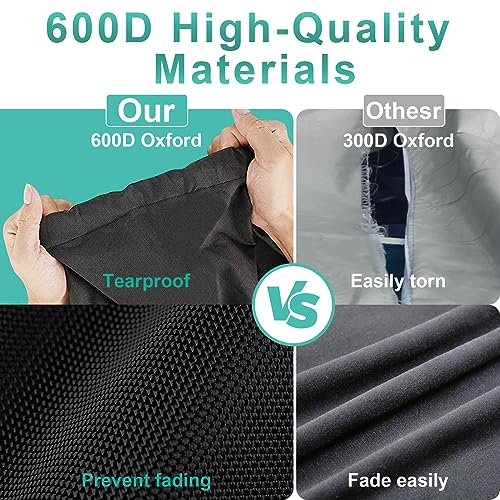 AXPQHL Cubierta de la MáQuina de Remo, Cubierta Protectora de la MáQuina de Remo Impermeable 600D Compatible con máquinas de Remo Concept 2 Modelo C y D, Negro, 105"(L) x 35"(H)