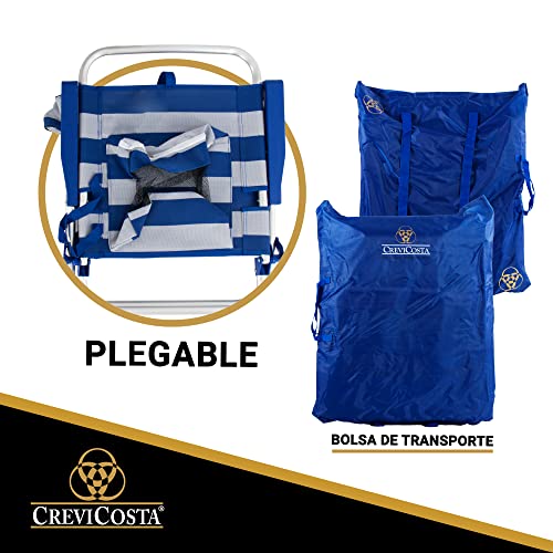 AZAHAR 28082 Marinera. Silla de Playa Plegable con reposabrazos. Posición Fija. Moderna, de diseño clásico. Fácil Transporte por su práctica Bolsa-Mochila