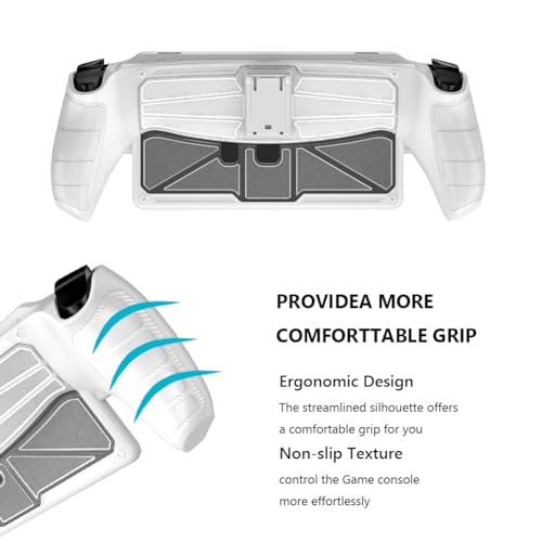 AZURAOKEY Funda protectora de TPU compatible con Sony Playstation Portal, a prueba de golpes con soporte para máquina de juegos, funda de agarre antiarañazos para consola de juegos (blanco)