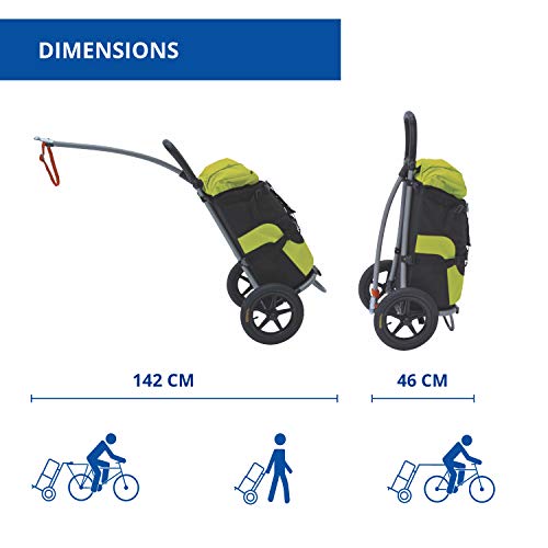 B-Tourist - Carrito para Bicicletas - Carga útil 25 kg - con Bolsa Verde limón