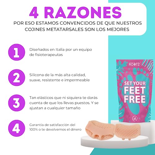 BACK TO ROOTZ 4 almohadillas metatarsianas para mujeres y hombres. Almohadillas para pies de gel de silicona suave, para aliviar el dolor, tacones altos y zapatos de trabajo