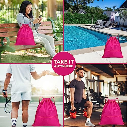 BAGNU - Mochila Deportiva Cuerdas - Bolsa Deporte - Mochila Tela Cuerdas - Saco Unisex - Bolsa Gimnasio - Color Magenta -