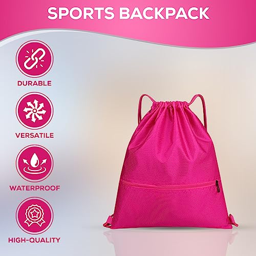 BAGNU - Mochila Deportiva Cuerdas - Bolsa Deporte - Mochila Tela Cuerdas - Saco Unisex - Bolsa Gimnasio - Color Magenta -