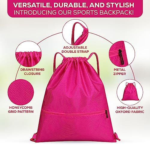 BAGNU - Mochila Deportiva Cuerdas - Bolsa Deporte - Mochila Tela Cuerdas - Saco Unisex - Bolsa Gimnasio - Color Magenta -