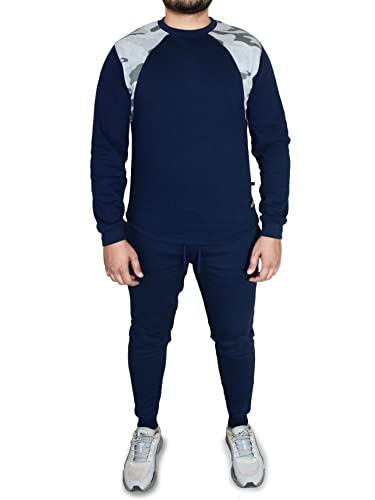 Bahob® Conjunto de chándal para hombre, 2 piezas, sudadera y pantalones deportivos para hombre, conjunto de chándal de forro polar, para gimnasio, casual, ejercicio, correr, deporte, ropa de descanso,