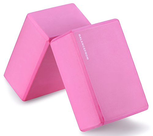 BalanceFrom GoYoga+ - Esterilla de yoga multiusos de 1/2 pulgada extra gruesa de alta densidad antidesgarro y rodillera con correa de transporte, color rosa