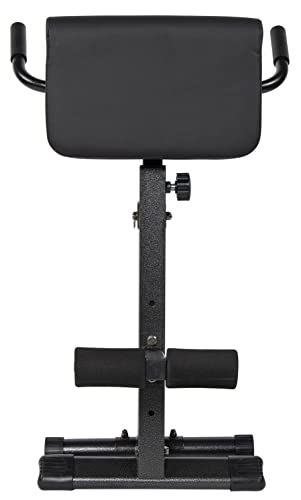 BalanceFrom Silla romana ajustable, banco de hiperextensión con asa, capacidad de 300 libras, color negro