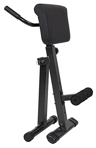 BalanceFrom Silla romana ajustable, banco de hiperextensión con asa, capacidad de 300 libras, color negro