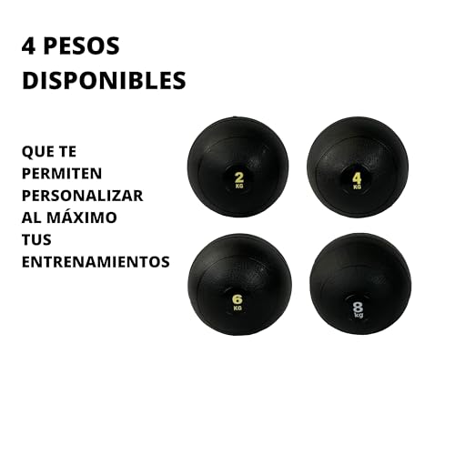 Balón Medicinal, Crossfit Ball, Wall Ball, Entrenamiento Funcional de Fuerza y Velocidad, Crossfit, Balón de Crossfit, Entrenamiento Alta Intensidad, Pelota Medicinal, 2kg, 4kg, 6kg y 8kg