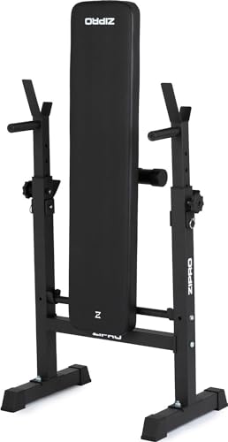 Banca de Press de Banca Zipro Core: Banco de Fitness con Ajuste de Soportes de Pesas, Plegable Bench Press con Agarres para Flexiones, Capacidad Total de 230kg, Estación de Entrenamiento sin Barra