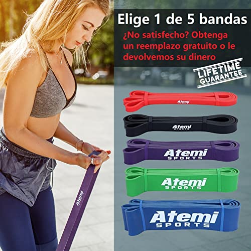 Banda de Resistencia | Bandas Elásticas para Entrenamiento de Fuerza | Banda de Ejercicios para Hombres y Mujeres (#1 Roja (7-15kg))