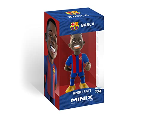 Bandai - Minix Muñeco de Ansu Fati, Jugador del Futbol Club Barcelona | Figurita del Jugador del FCB: Ansu Fati | Óptimo para Tartas, Fanáticos del Barça o Coleccionistas | de 12 cm