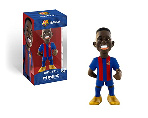 Bandai - Minix Muñeco de Ansu Fati, Jugador del Futbol Club Barcelona | Figurita del Jugador del FCB: Ansu Fati | Óptimo para Tartas, Fanáticos del Barça o Coleccionistas | de 12 cm