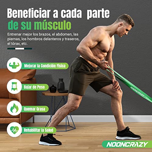 Bandas de Resistencia, 4 Gomas Elasticas Musculacion de Diferentes Resistencias, con el Anclaje de Puerta y Manijas, Adecuado para, Entrenamiento, Fisioterapia