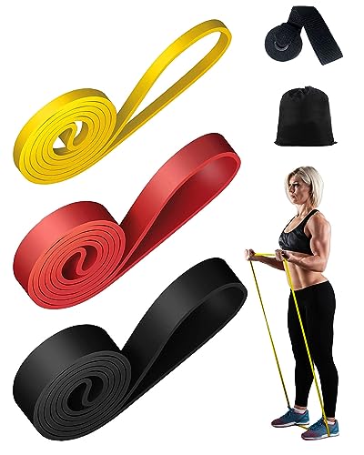 Bandas Elasticas Fitness Anclaje 3 Niveles de Resistencia Bandas Elasticas Musculacion Fácil de Llevar Bandas de Resistencia para el Entrenamiento Físico de Estiramiento de Yoga Pilates