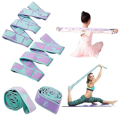 Bandas Elasticas Fitness,2 Piezas Gomas Elasticas Musculacion de 8 Niveles de Intensidad,Banda de Estiramiento,Bandas Latinas de Resistencia, para Pilates,Yoga,Fitness,Gimnasia,Crossfit y Danza