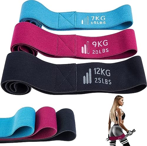 Bandas Elasticas Fitness/Bandas Ejercicios Gluteos/Bandas de Resistencia Especial para Ejercicios Piernas Gym, Pilates, Yoga, Crossfit, Musculacion/Antideslizante. (Set Bandas Estrechas)