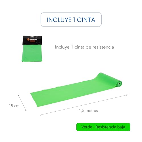 Bandas elasticas musculacion para Fitness, Yoga, Pilates, Fisioterapia y Rehabilitacion. Gomas elasticas musculacion con Diferentes Resistencia. Bandas elasticas Marca C+I.(Verde)