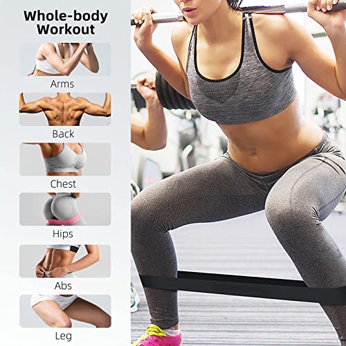 Bandas elasticas musculacion（Juego de 5） Silicona Bandas elasticas Fitness para Fortalecer piernas, Caderas y Brazos para Pilates y Yoga - con 5 Niveles de Resistencia