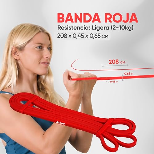 Bandas Elásticas Set de 3 | Juego de Bandas de Resistencia para Dominadas, Calistenia, CrossFit y Musculacion | Gomas Elásticas Largas para Entrenamiento en Casa o Gimnasio