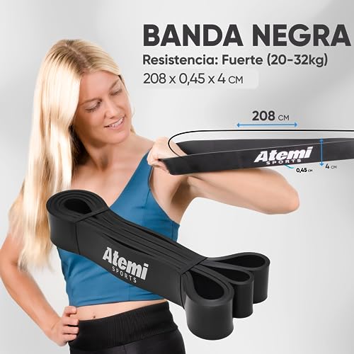 Bandas Elásticas Set de 3 | Juego de Bandas de Resistencia para Dominadas, Calistenia, CrossFit y Musculacion | Gomas Elásticas Largas para Entrenamiento en Casa o Gimnasio