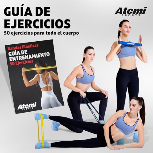 Bandas Elásticas Set de 5 | Juego de 5 Bandas de Resistencia para Ejercicio de Glúteos y Piernas | Cintas Elásticas para Fitness, Yoga, Crossfit, Pilates, Fisioterapia