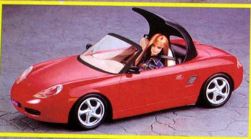 Barbie Porsche Boxster - Coche deportivo con tapas convertibles motorizadas (1998)