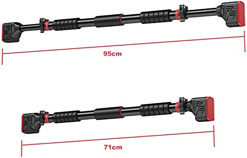 Barra de dominadas Ajustable de 71 a 95 cm para Uso Interior, Barra de dominada de Pared Agarre Seguro, Antideslizante y cargable hasta 200 kg