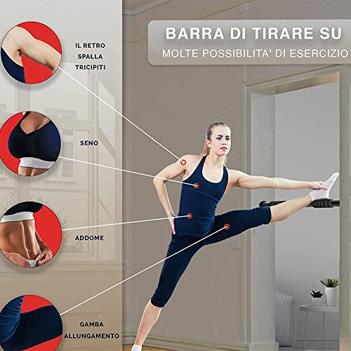 Barra de dominadas para puerta, barra de puerta, marco de puerta de pull up ajustable de 60 cm a 103 cm, montable sin tornillos, agarre seguro, asas de espuma para entrenamiento en casa