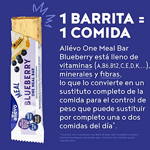 Barras Proteíca One Meal - Barrita Nutritiva Sustituto de Comida Allévo by Alpha Foods (Arándano)