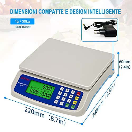 Bascula Cocina Digital Precisión Electrónico Alimentos con Pantalla LCD fonction función conteo tara cero zéro Balanza Peso cocina profesional Frutera Multifuncional Tienda Escala Capacity