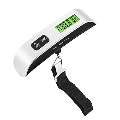 BáScula Colgante Digital LCD para Equipaje, Maleta, Equipaje, BáScula con CinturóN para Herramienta ElectróNica de Peso, 50 Kg/110 Libras, Color Negro