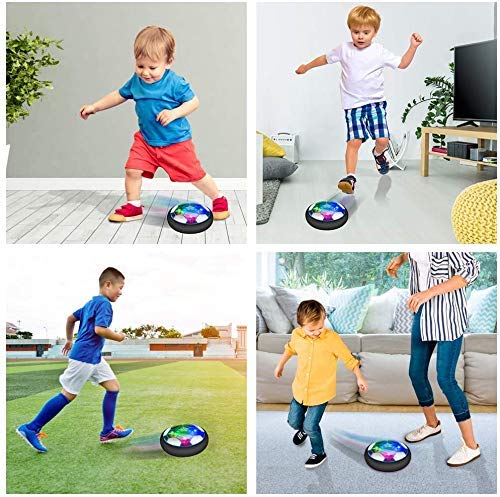 Baztoy Balón Fútbol Flotant, Recargable Pelota Futbol con Protectores de Espuma Suave y Luces LED, Balones Futbol Juguete Niños 3 4 5 6 7 8 9 10 11 12 Años, Air Power Soccer para Regalos Cumpleaños