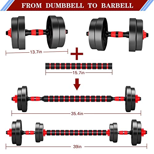 BCBIG mancuernas ajustables,baratas Pesas Set,2 En 5 De Dumbbell con Barras ConexióN,Recubierta de Goma con Discos, juego de pesas de entrenamiento para equipos de gimnasio en casa.15kg(7.5kg*2)