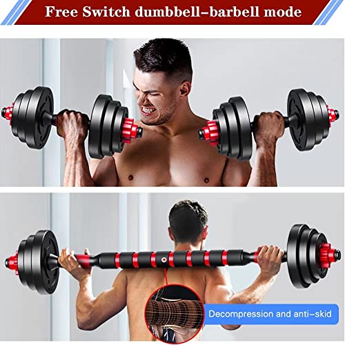 BCBIG mancuernas ajustables,baratas Pesas Set,2 En 5 De Dumbbell con Barras ConexióN,Recubierta de Goma con Discos, juego de pesas de entrenamiento para equipos de gimnasio en casa.15kg(7.5kg*2)