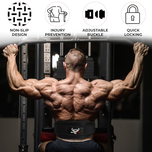 BEAST RAGE Cinturones de Musculación Fitness Ejercicio Cinturón Levantamiento doble fuerza 5.5 acolchado trasero gimnasio pesas hombres mujeres entrenamiento lumbar apoyo núcleo XL