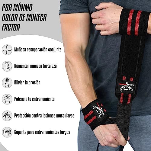 Beast Rage Muñequeras para Levantamiento de Pesas, Rendimiento de construcción Muscular, Entrenamiento de Fitness, Correas de Gimnasia, Soporte de Lazo para el Pulgar