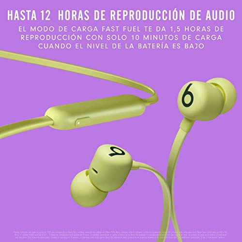 Beats Auriculares inalámbricos Flex – Chip Apple W1, Auriculares magnéticos, Bluetooth de Clase 1, 12 Horas de Sonido ininterrumpido - Amarillo