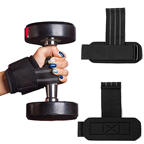 Bebochoi Straps Gym con Muñequera para Gimnasio Fitness Culturismo Lifting Straps Muñequeras Gym Muñecas Elevación Guantes Muñequeras Agarraderas de Gimnasio para Peso Muerto 2 Piezas