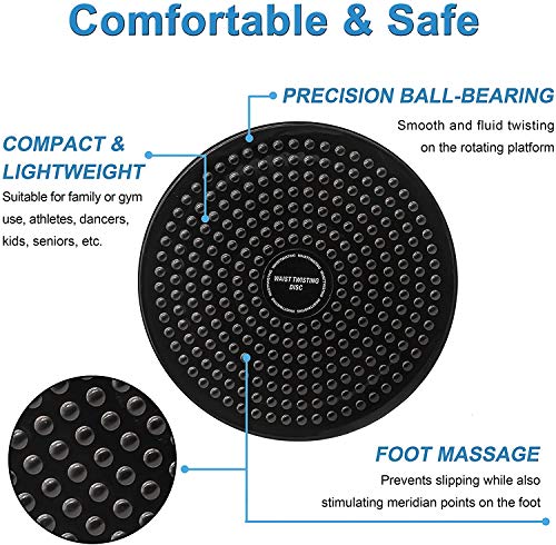 BEETWO Disco giratorio para ejercicios aeróbicos con plataforma de seguridad antideslizante, equipo de fitness para ejercicios de cintura y masaje de pies