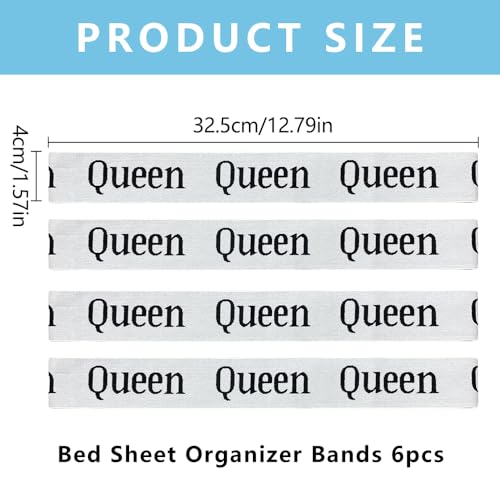 Bekecidi 6 Piezas Bandas Organizadoras de Sábanas Organizador de Sábanas Queen Correas Elásticas para Sábanas Bandas de Ropa de Cama para Sábanas, Edredones, Fundas de Almohada, Ropa