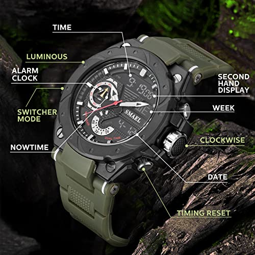 BEN NEVIS Reloj Militar para Hombre, Reloj Deportivo Digital para Hombre, Reloj Resistente al Agua, Reloj Multifunción LED con Cronómetro y Alarma