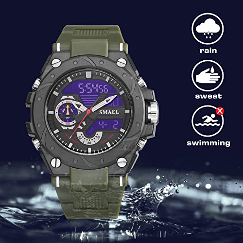 BEN NEVIS Reloj Militar para Hombre, Reloj Deportivo Digital para Hombre, Reloj Resistente al Agua, Reloj Multifunción LED con Cronómetro y Alarma