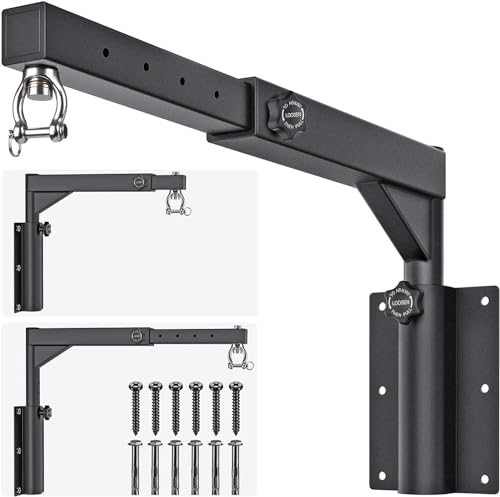 BeneLabel Soporte de pared para bolsa pesada, soporte de pared para gimnasio en casa, ajuste de longitud de 17 a 25 pulgadas y ajuste de altura de 13 a 17 pulgadas, capacidad de 800 libras