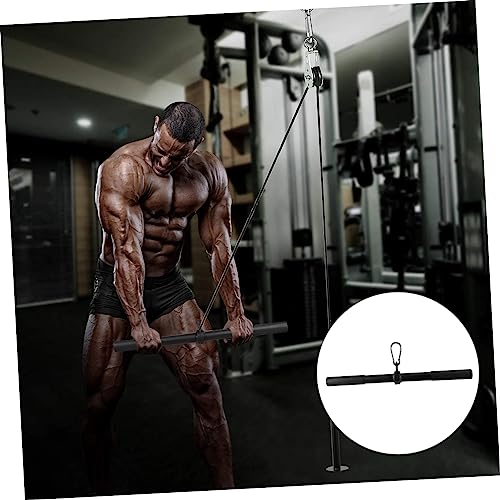 BESPORTBLE 1 Pc Barra De Fitness Barra Arriba Press De Tríceps Con Barra Recta Hacia Abajo Atrás Prensa De Barra Recta Hacia Abajo Ponerse En Forma Jalar Acero Máquina De Remar Aptitud Física