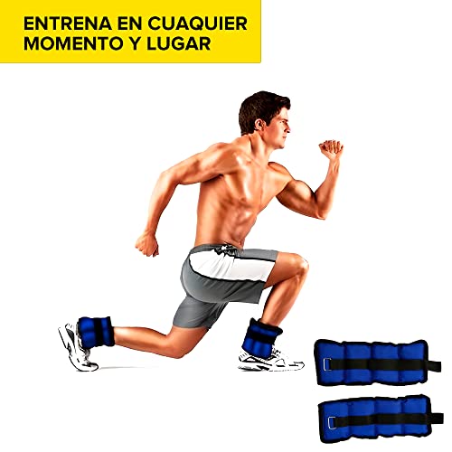 BEST - Par de Polainas para Tobillos con Pesos 2kg. Tobilleras para Ejercicios Entrenamiento Ajustables para Gimnasio, Fitness, Deporte