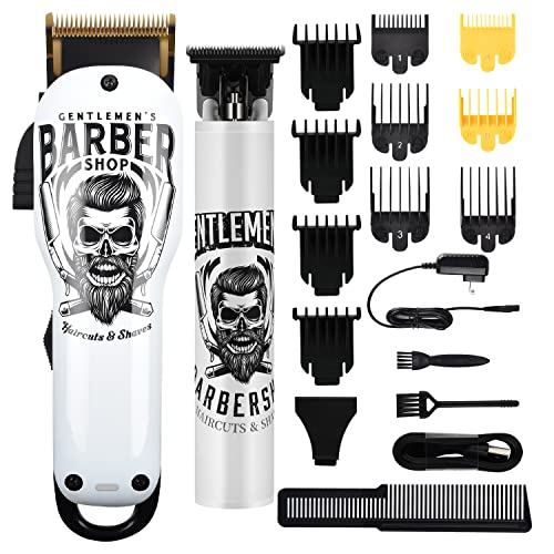 BESTBOMG Maquina Cortar Pelo Profesional, Cortapelos Hombre Kit Con Peine-guía, Cortadora de Pelo Hair Trimmer Recortadora de Barba Con Batería Recargable Incorporada 2000mAh/1200mAh (Y4+T9)