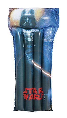 BESTWAY 91202 - Colchoneta Hinchable Infantil Diseño Star Wars 191x89 cm con 2 Cámaras de Aire, Almohada Integrada y Parche de Reparación Incluido Mayores 14 Años